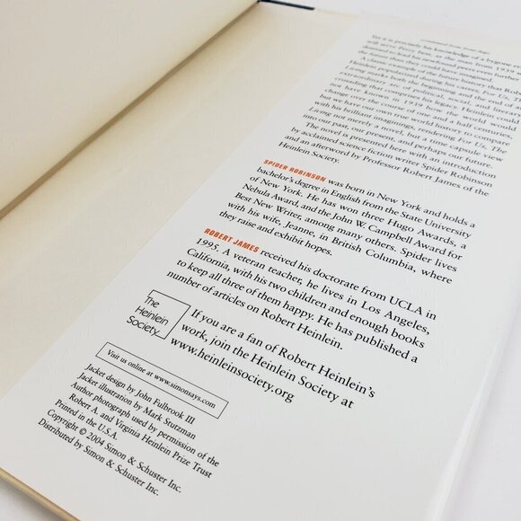 For Us The Living Robert A. Heinlein Book Hardcover HCDJ 2004 Seemingly Unread - Picture 10 of 11